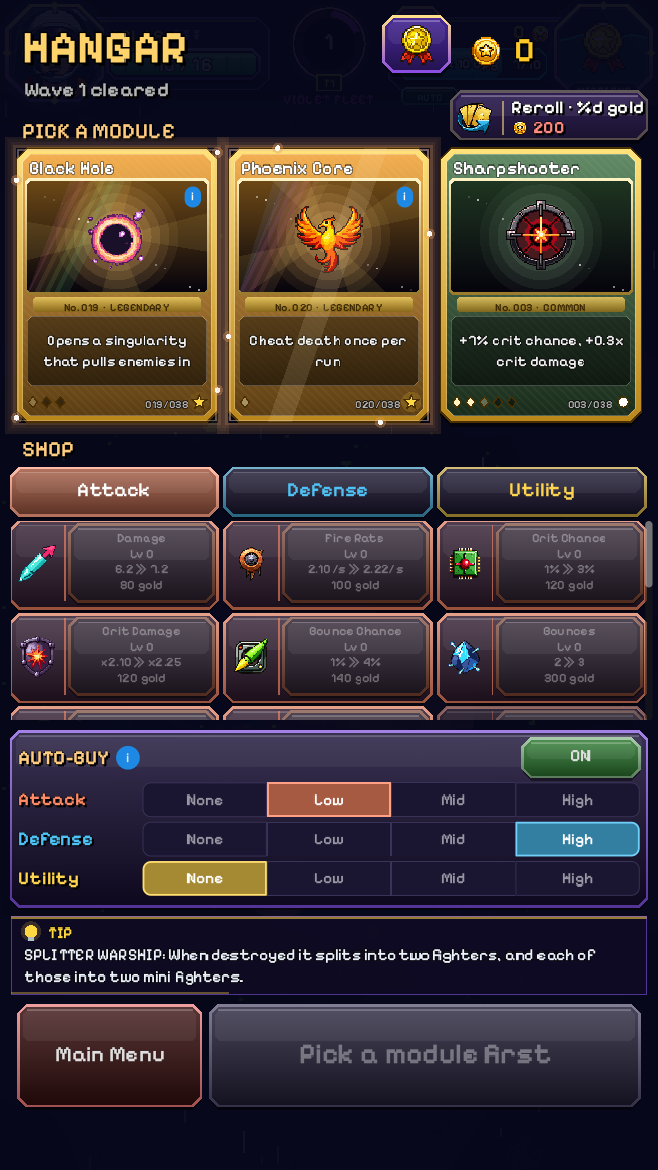 Hangar card draft